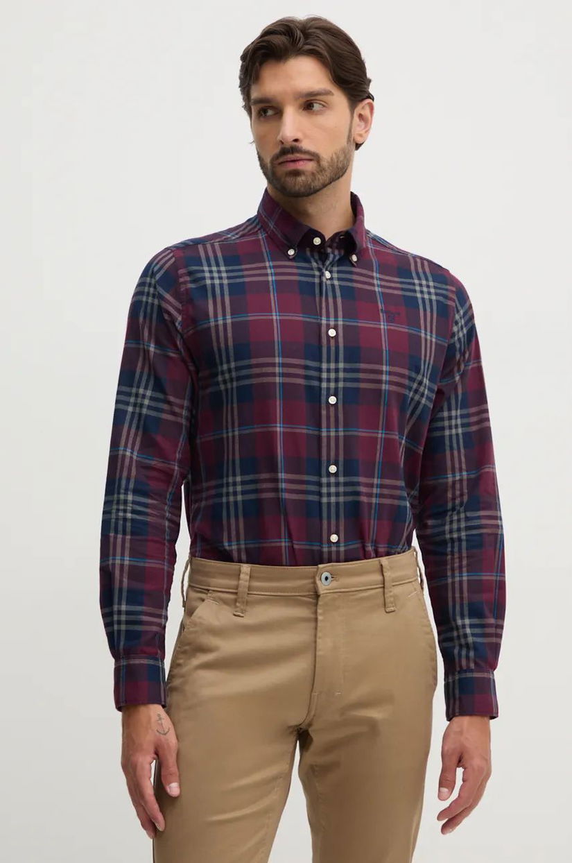 Barbour camasa din bumbac Edgar barbati, cu guler button-down, slim