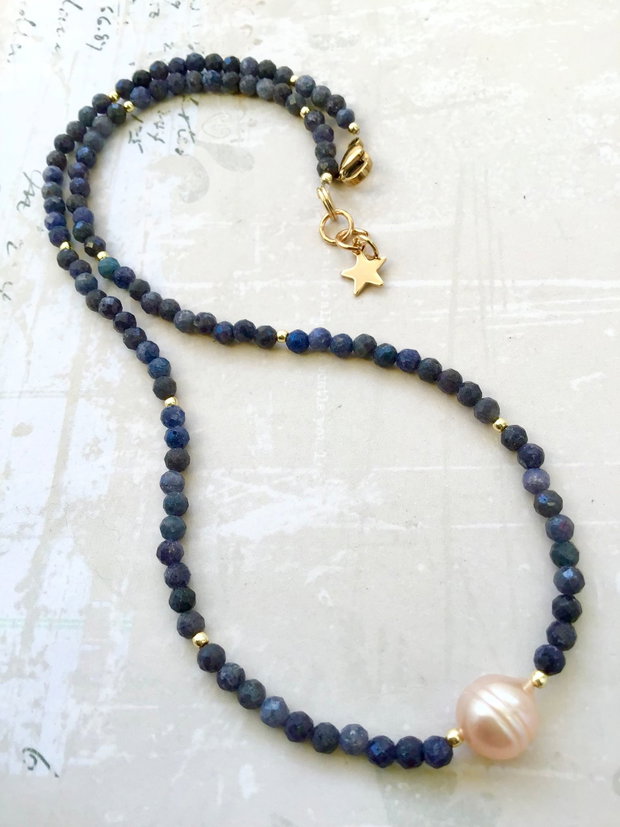 Colier CHOKER rădăcina de SAFIR natural