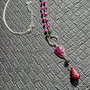 Colier argint rubin opal de foc etiopian negru lant argint boho chic trendy - Transport gratuit