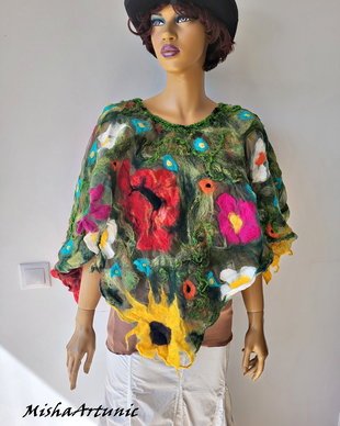 Poncho impaslit pe organza