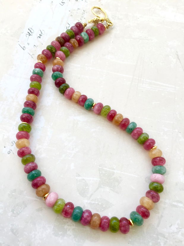 Colier CHOKER Jad multicolor