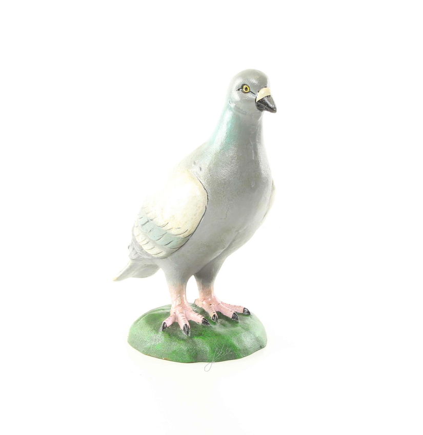 Porumbel-statueta din fonta pictata