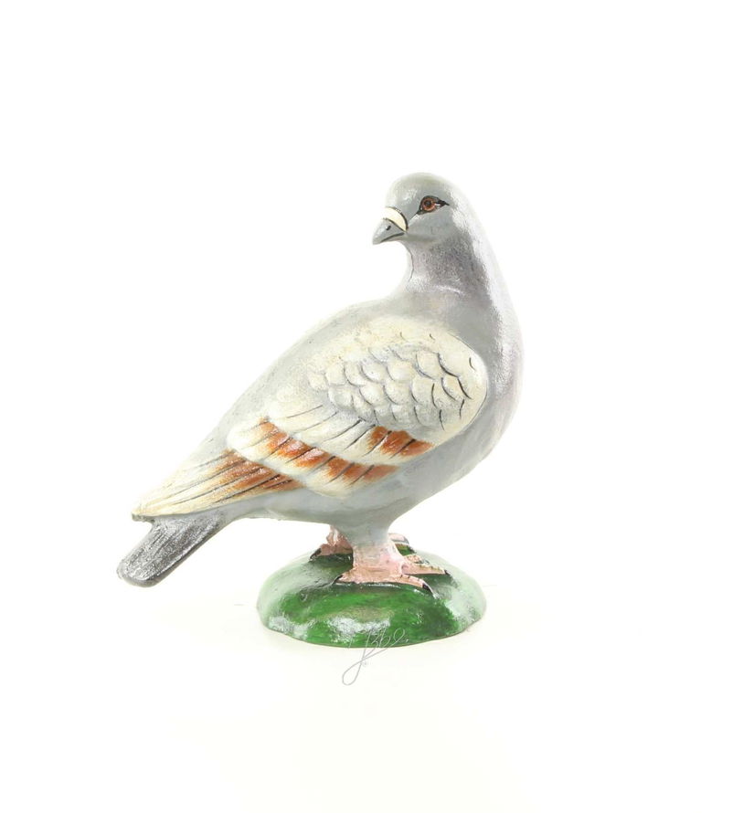 Porumbel-statueta din fonta pictata