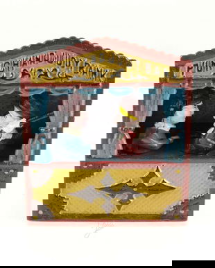 Pusculita mecanica din fonta pictata