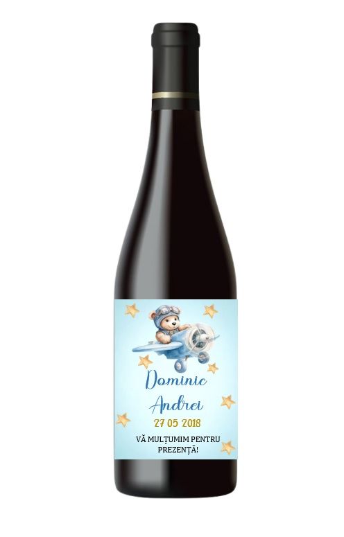 Etichete autocolante personalizate pentru sticle trandafiri bordo, nuntă, botez, evenimente speciale