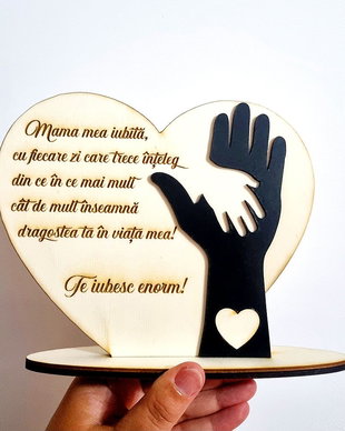 Tablou Inima cu MANA personalizat cu MESAJ si POZA