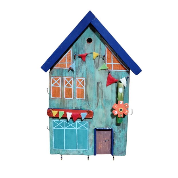 Casuta decorativa/ suport chei, model cu stegulete