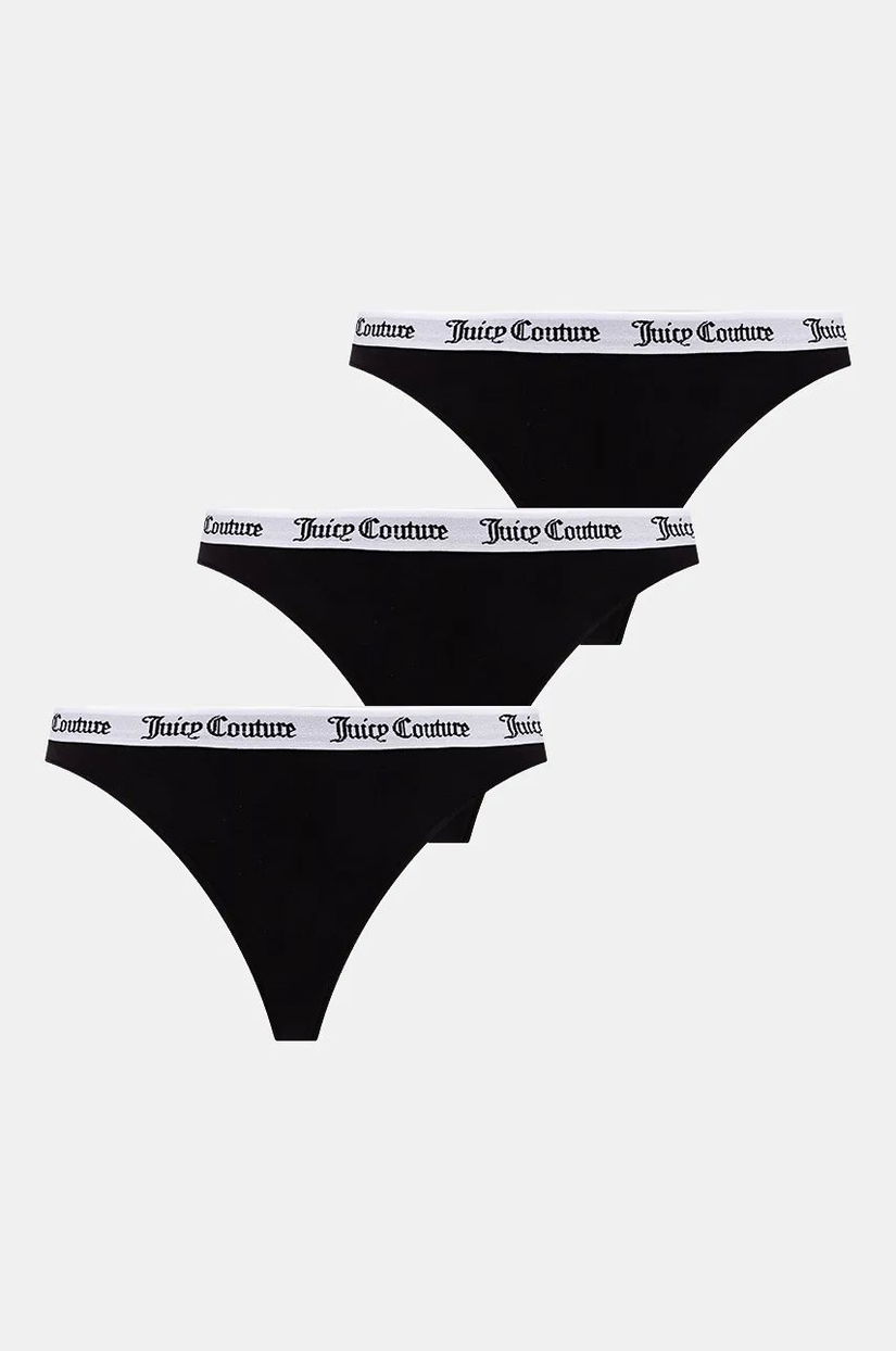 Juicy Couture chiloti brazilieni DANA THONG PK culoarea negru, JCLTH224571