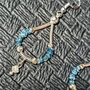 Cercei argint diamant brut albastru gri minimalisti boho chic trendy cadou - Transport gratuit