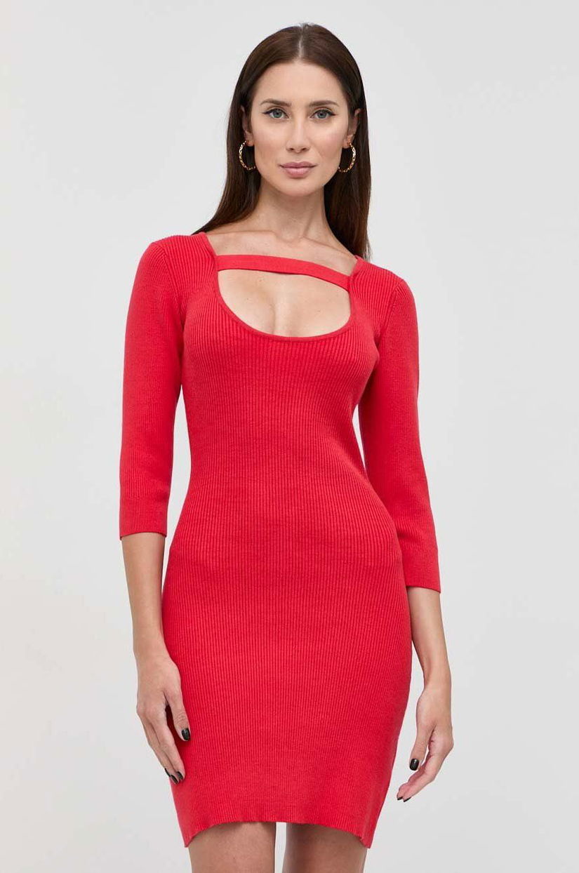 Silvian Heach rochie culoarea rosu, mini, mulata