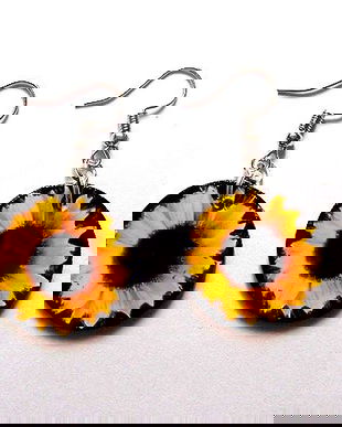 cercei lemn floarea soarelui 46617