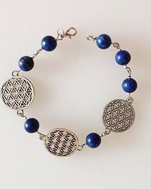 Bratara lapis lazuli floarea vieti