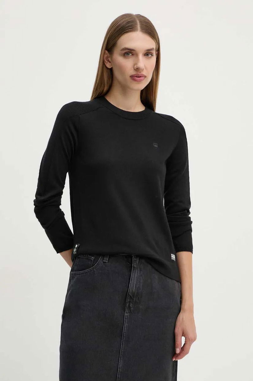 G-Star Raw pulover de lână femei, culoarea negru, light, D25509-D847