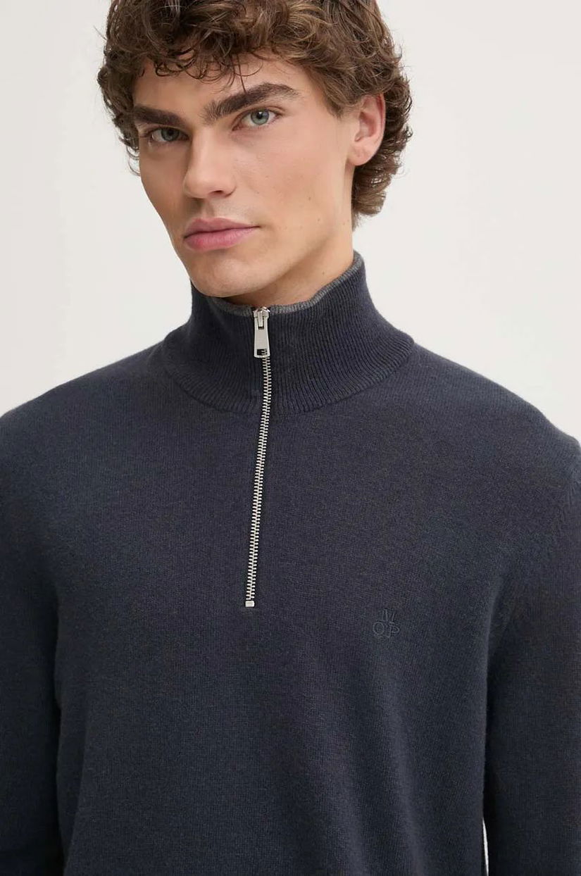 Marc O'Polo pulover din amestec de lână barbati, culoarea albastru marin, light, cu turtleneck, 429514460314