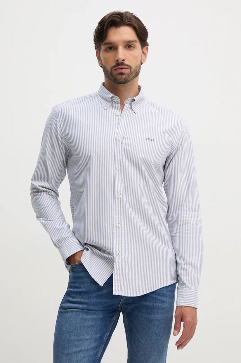 BOSS cămașă din bumbac barbati, cu guler button-down, slim, 50520275