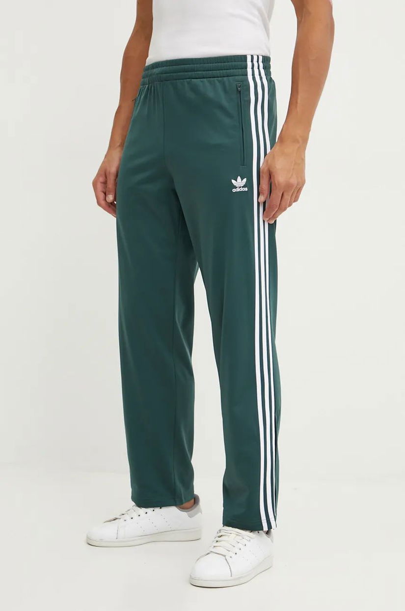 adidas Originals pantaloni Adicolor Classics Firebird barbati, culoarea verde, modelator, IY9899