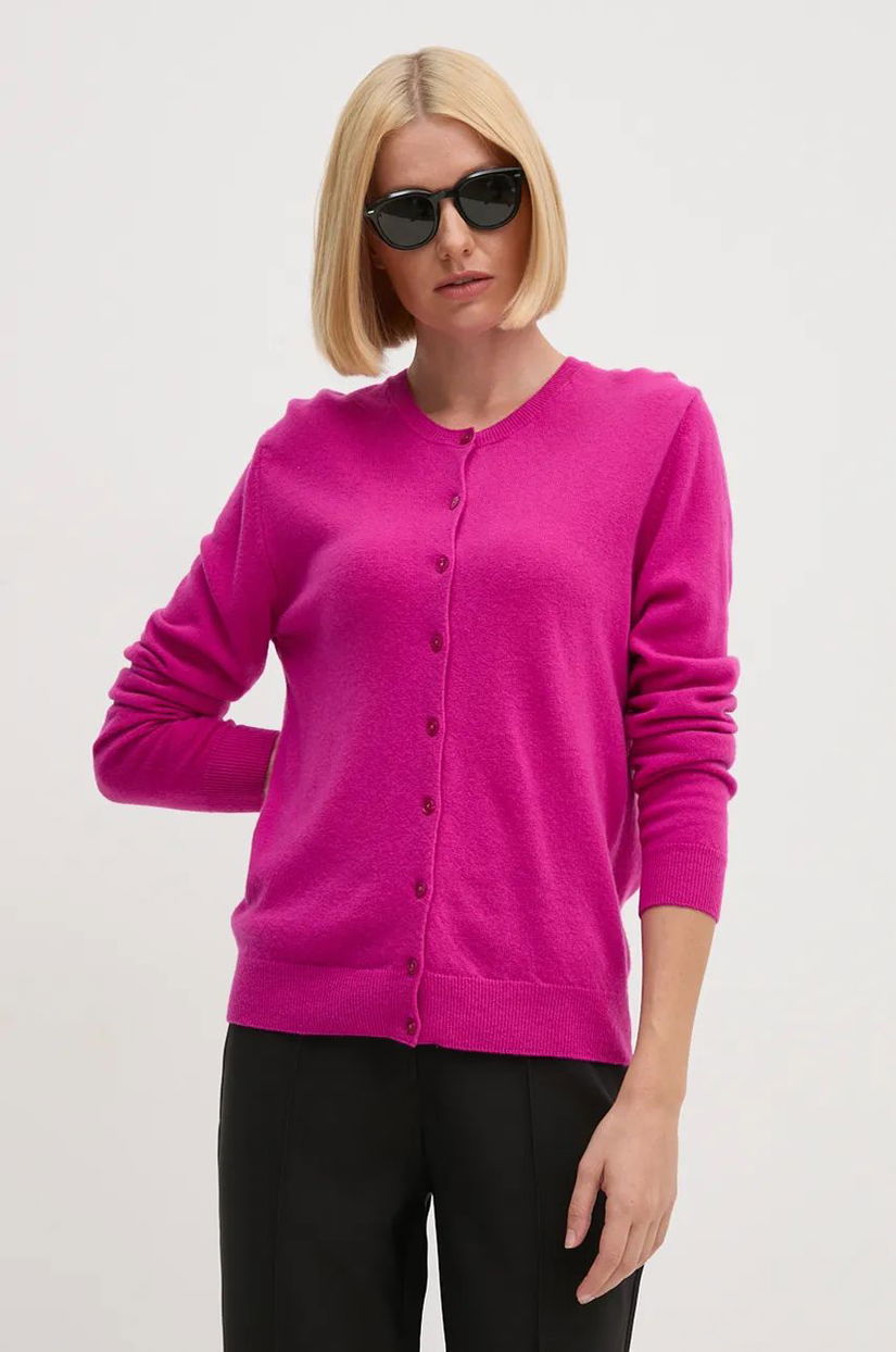 United Colors of Benetton cardigan din lana culoarea violet, light