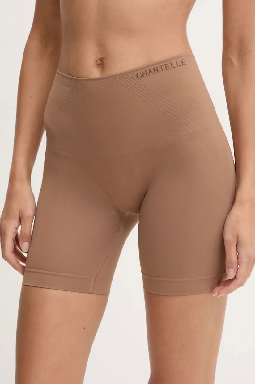 Chantelle pantaloni scurti modelatori SOFT STRETCH culoarea maro