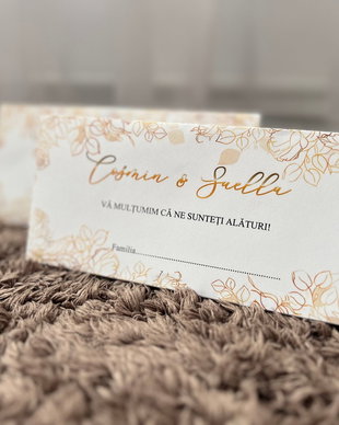 Plic dar nunta personalizat auriu