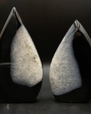 Agat Negru - Set sculpturi pietre semipretioase