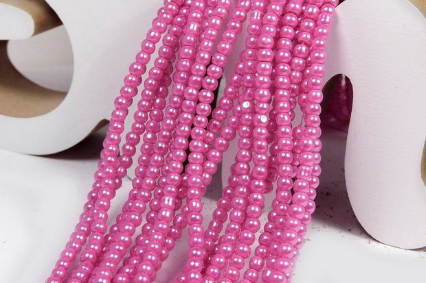 Perle din sticla, 3 mm, siclam- 54