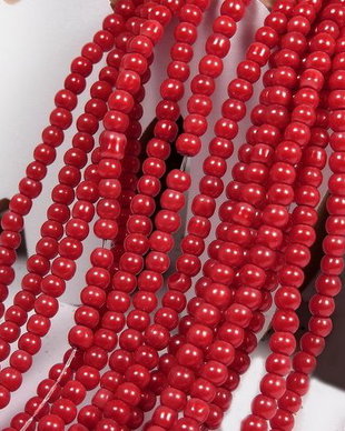 Perle din sticla, 3 mm, rosii-74