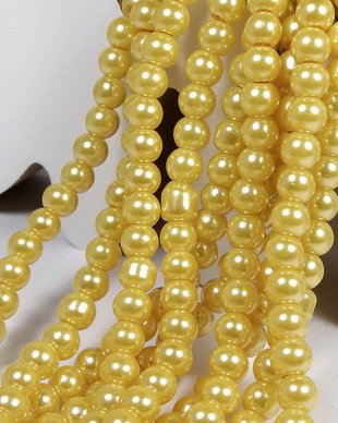 Perle din sticla, 3 mm, galbene-31
