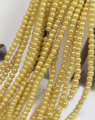 Perle din sticla, 3 mm, galben fumuriu-08