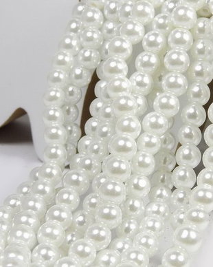Perle din sticla, 3 mm, albe