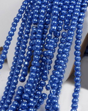 Perle din sticla, 3 mm, albastre-28