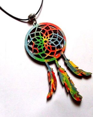 pandantiv  cu Dreamcatcher din lemn 46899