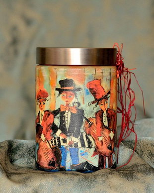 Borcan decorativ : Muzicanti