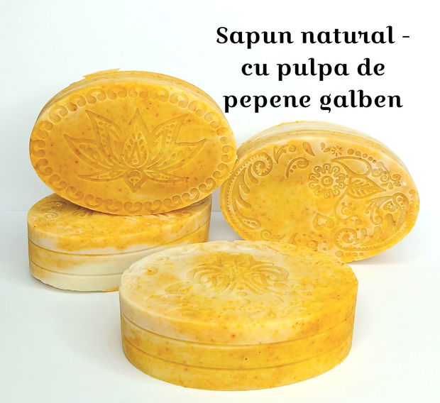 ,,PEPENE GALBEN, MATASE NATURALA & MASCARPONE'' - Sapun natural, realizat manual