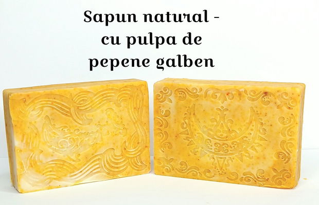 ,,PEPENE GALBEN, MATASE NATURALA & MASCARPONE'' - Sapun natural, realizat manual