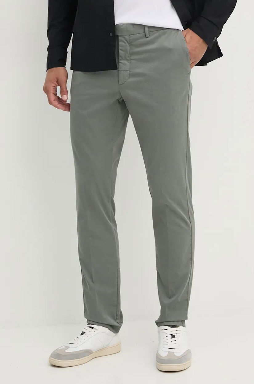 Hackett London pantaloni barbati, culoarea verde, drept, HM212487R