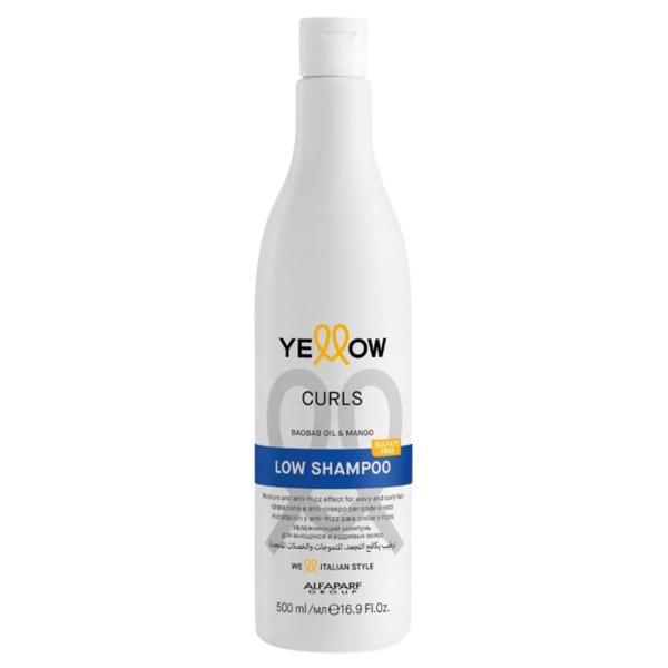 Sampon Fara Sulfati pentru Parul Cret - Alfaparf Milano Yellow Curls Low Shampoo with Baobab Oil &amp; Mango, 500 ml