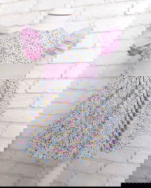 Rochita Incretita Fetite Flori Bleu cu Lila