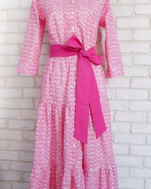 Rochie Camasa Lunga Volane Incretite Roz