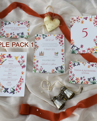 Pachet Testare Nunta - Invitatie, Meniu, Număr masă, Nume invitați
