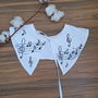Guler pictat cu note muzicale/guler pictat cu note muzicale/ guler decorativ/guler alb