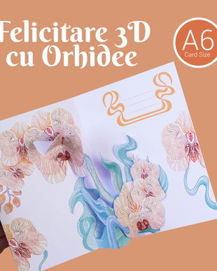 Felicitare 3D cu Orhidee