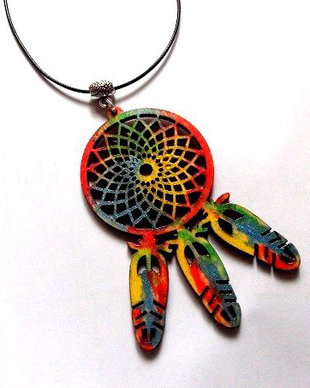 pandantiv  cu Dreamcatcher din lemn 46898
