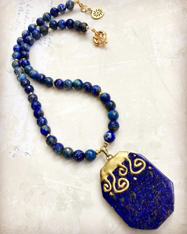 Colier vintage lapis lazuli