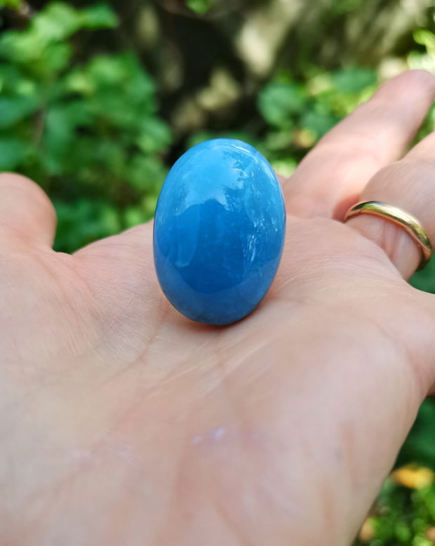 Inel Opal Owyhee blue si Argint 925 - IN1432 - Inel albastru reglabil, cadou romantic, cadou iubita, inel pietre semipretioase, inel cadou, bijuterii cadou, cadou sotie, cristaloterapie, cristale vindecatoare