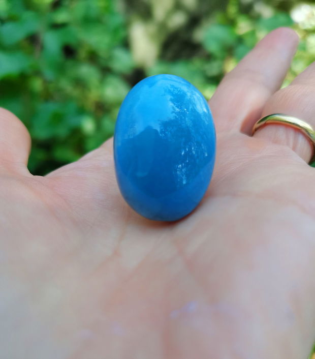 Inel Opal Owyhee blue si Argint 925 - IN1432 - Inel albastru reglabil, cadou romantic, cadou iubita, inel pietre semipretioase, inel cadou, bijuterii cadou, cadou sotie, cristaloterapie, cristale vindecatoare