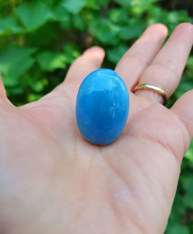 Inel Opal Owyhee blue si Argint 925 - IN1432 - Inel albastru reglabil, cadou romantic, cadou iubita, inel pietre semipretioase, inel cadou, bijuterii cadou, cadou sotie, cristaloterapie, cristale vindecatoare