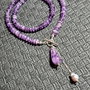 Colier argint ametist perla naturala de cultura baroc heishi disc toggle lant argint boho chic trendy - Transport gratuit