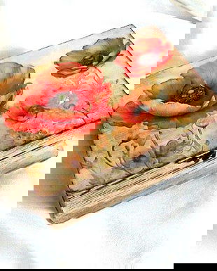 Cutie din lemn tip carte cu maci 46829