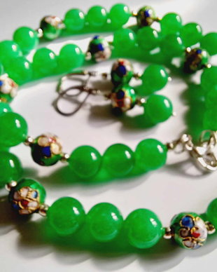 Jad verde & Cloisonne