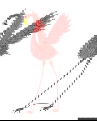 Pasare flamingo din fier forjat